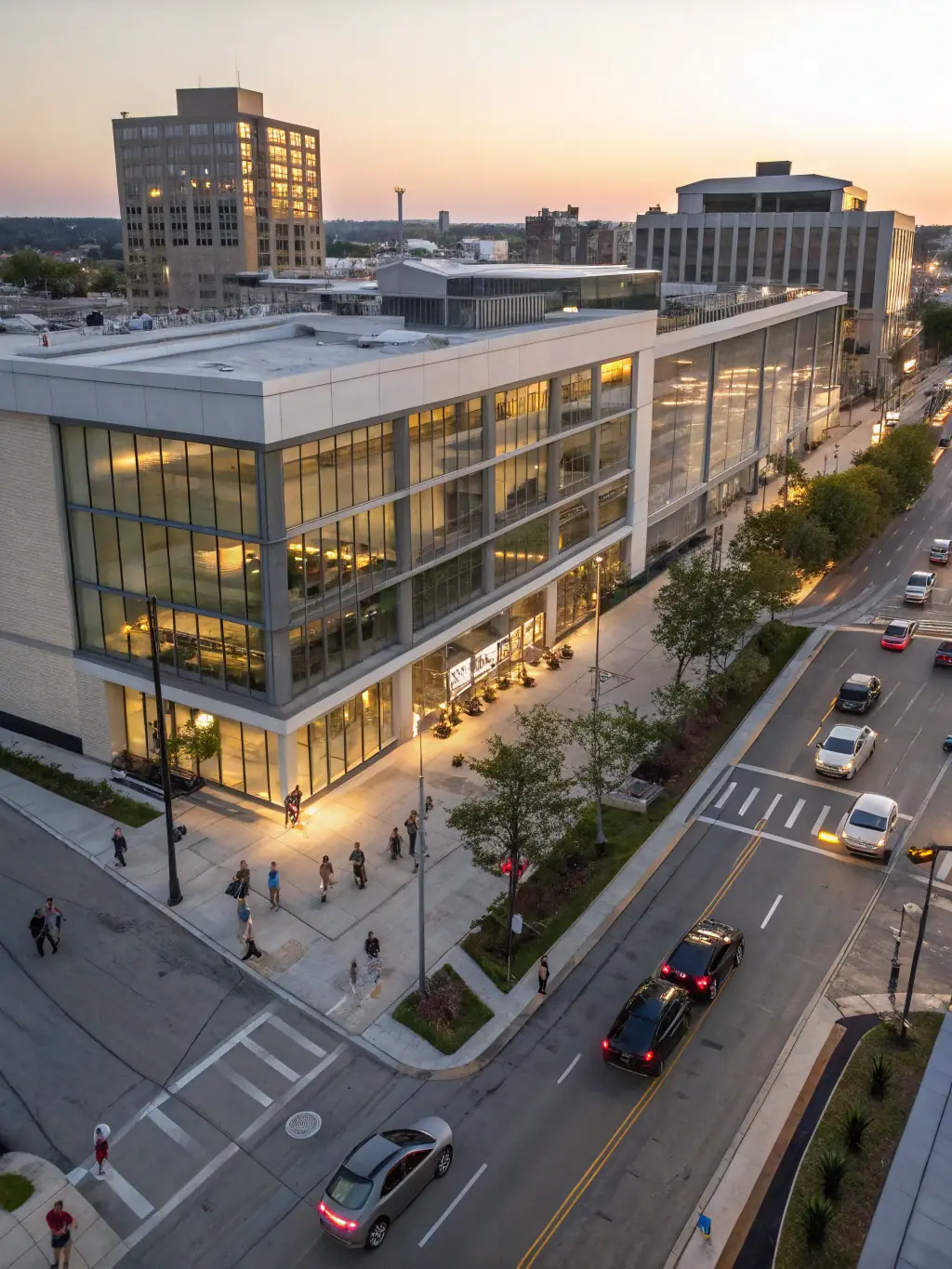 A detailed architectural rendering of a planned commercial building, highlighting Mortgage Gateway's expertise in financing complex projects.